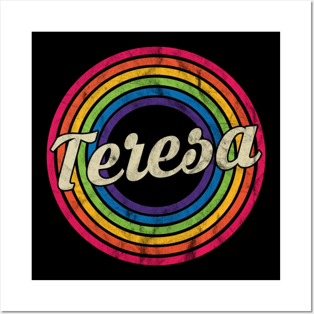 Teresa - Retro Rainbow Faded-Style Wall Art by MaydenArt